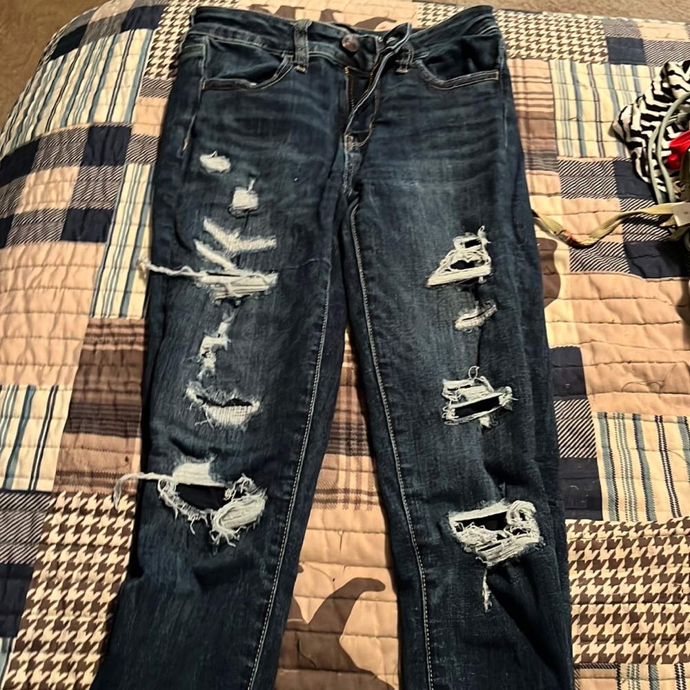 American Eagle Patched Jeans